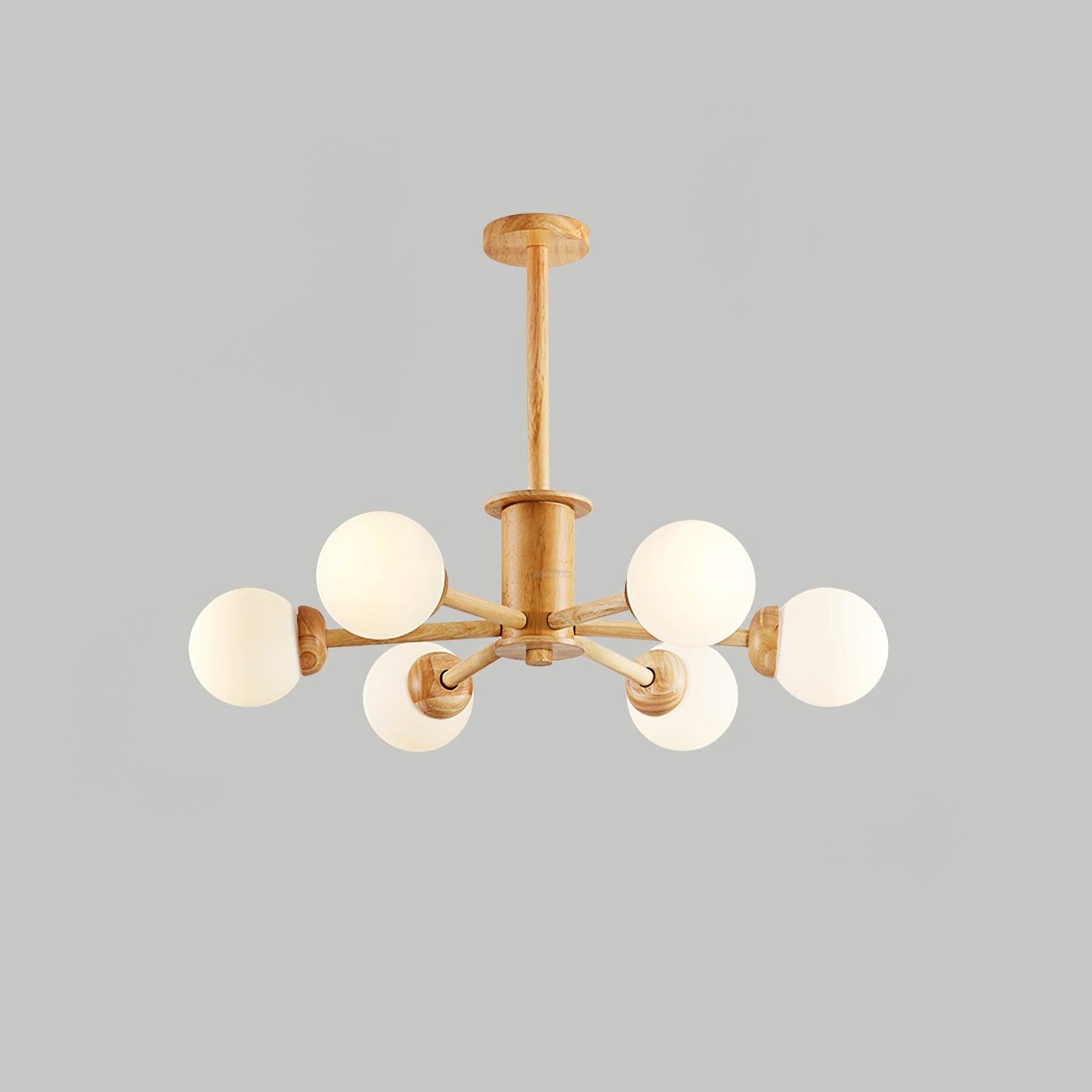 Kozan Wooden Chandelier with 6/8/10/12 heads-Sylvia Space