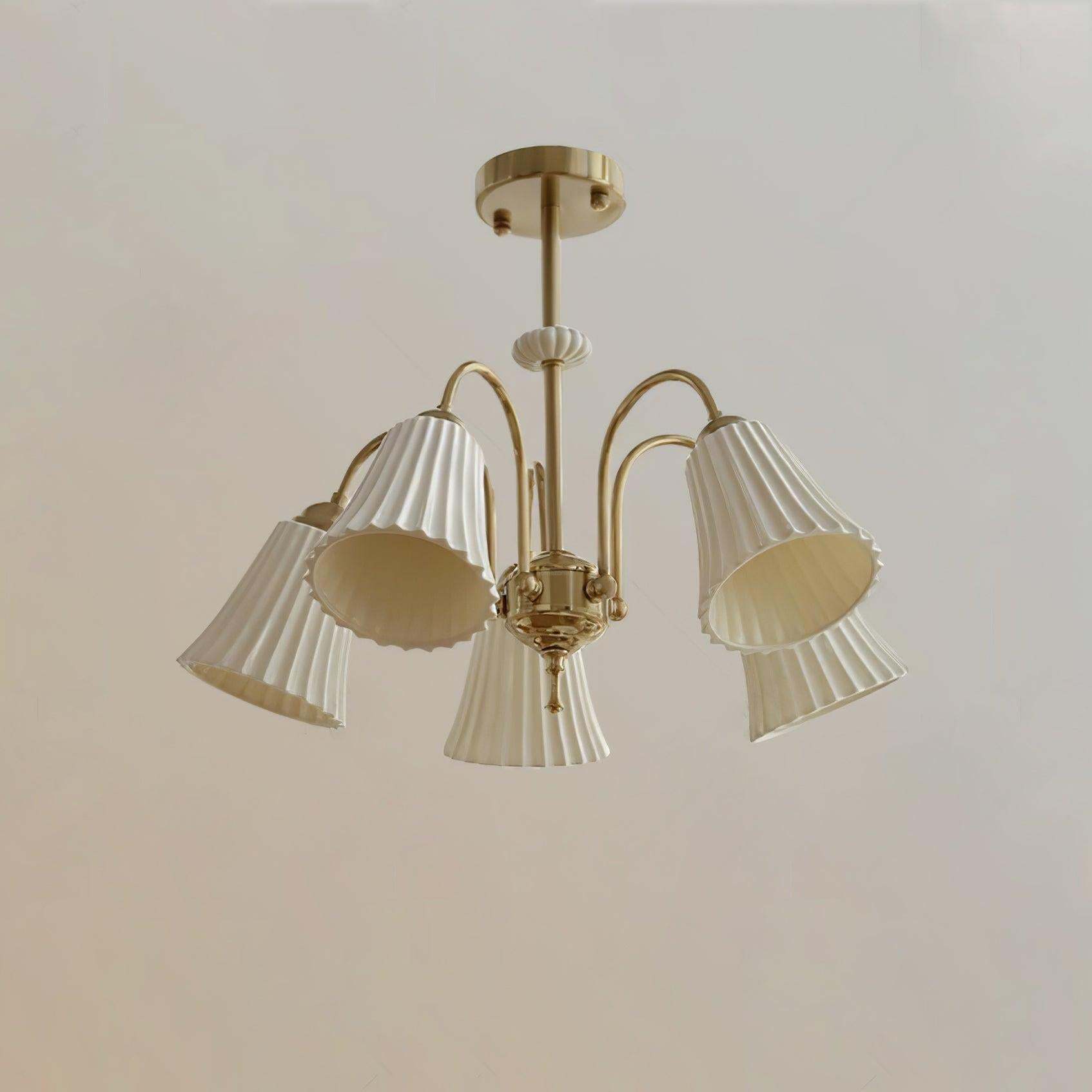 Medieval Ceramic Trumpet Chandelier with 3/5/8 lamps-Sylvia Space