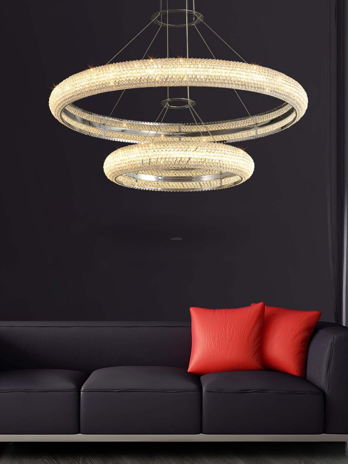 Asscher Ring Chandelier ∅ 17.7″-Sylvia Space
