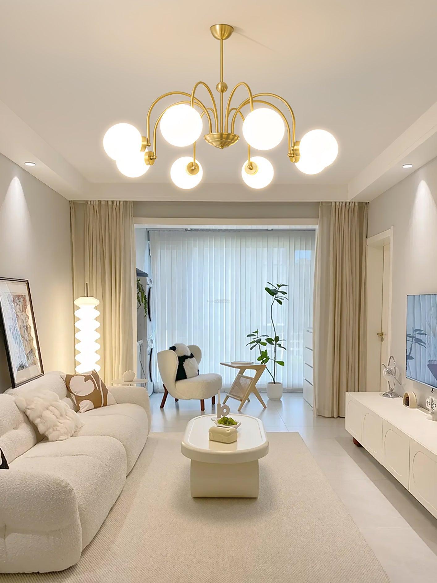 Yisu Brass Chandelier with 3/6/8 heads-Sylvia Space