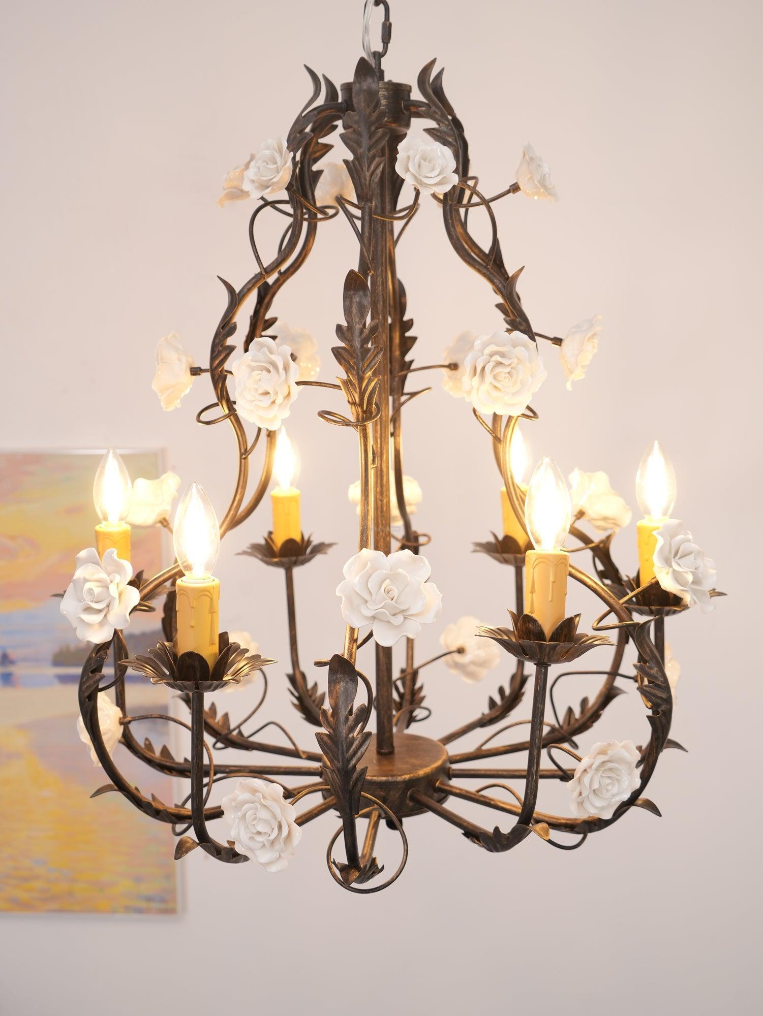 Florentine Rose Garden Chandelier with 5/6 heads-Sylvia Space