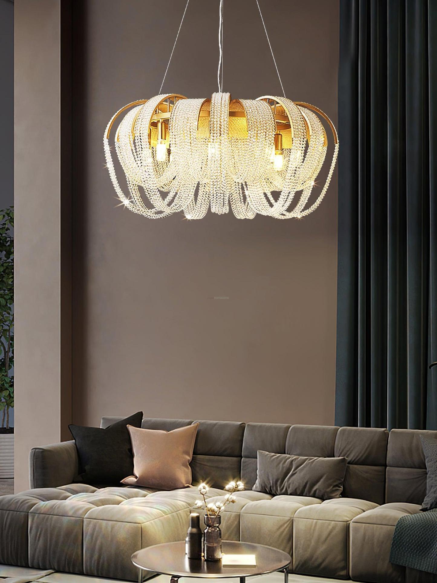Mesh Crystal Chandelier with 1/6/9 heads-Sylvia Space
