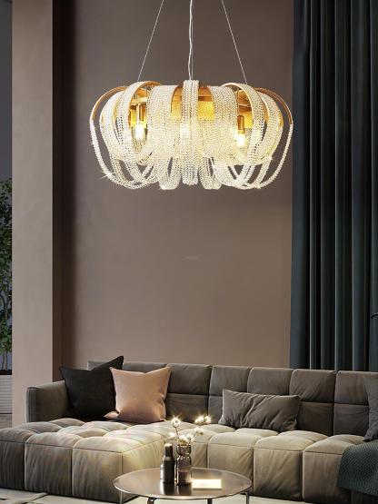 Mesh Crystal Chandelier with 1/6/9 heads-Sylvia Space