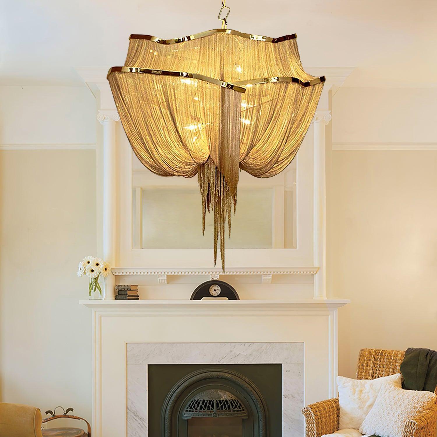 Shimmering Chandelier with Chains-Sylvia Space