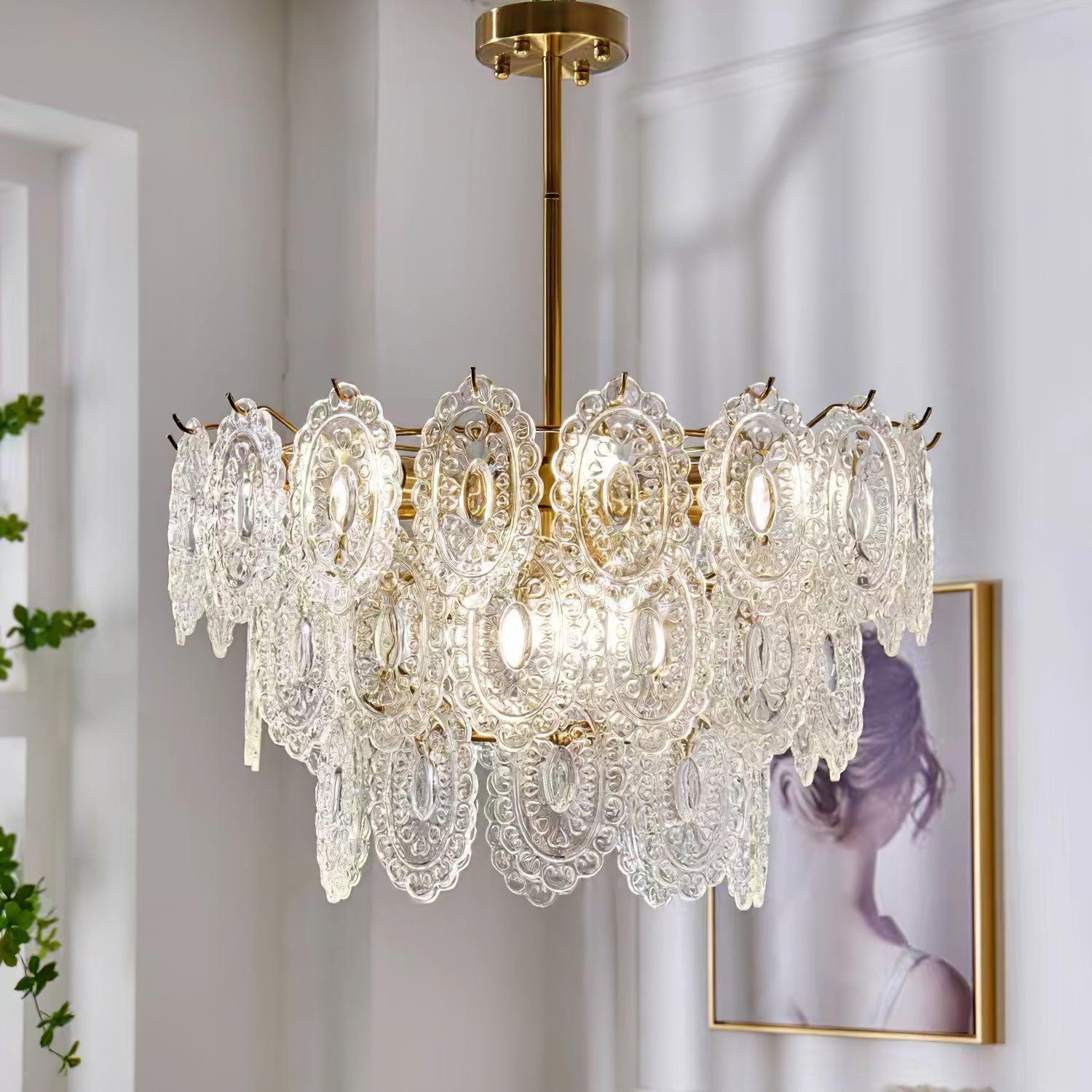 Wave Glass Style Chandelier-Sylvia Space