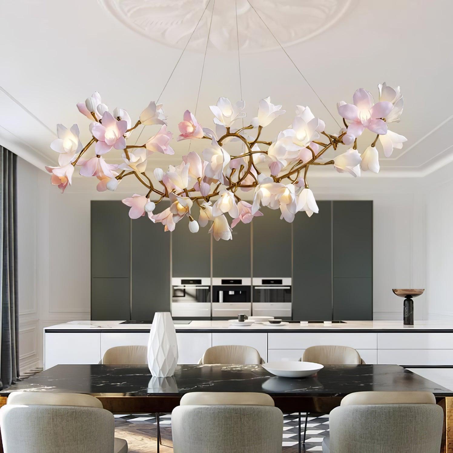Circular Flower Blossom Chandelier-Sylvia Space