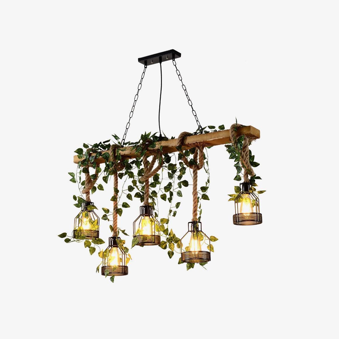 Rustic Wooden Chandelier with 3/5/8 heads-Sylvia Space