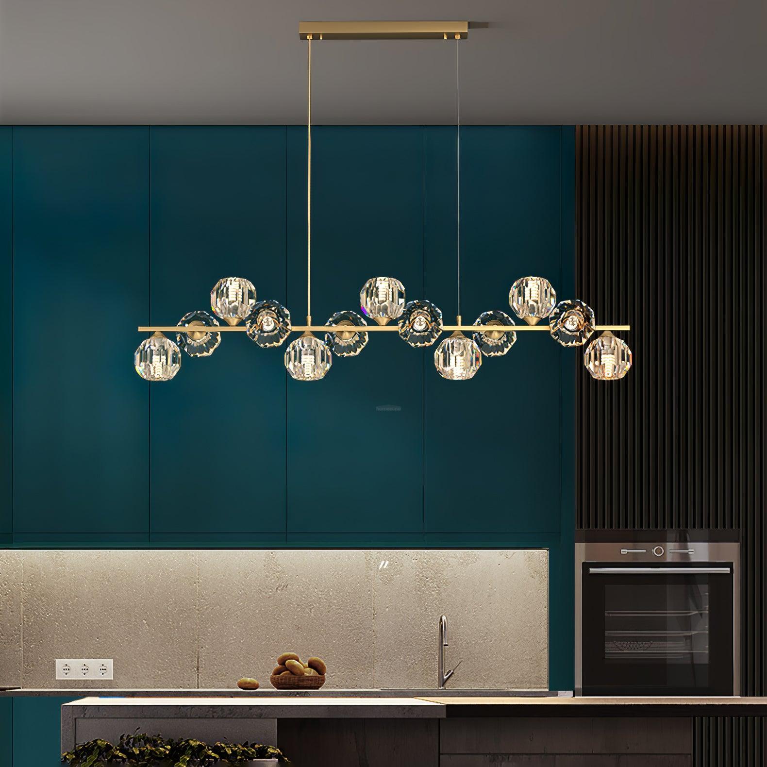 Crystal Glass Ball Chandelier with 7/9/11/13/15/17 heads-Sylvia Space