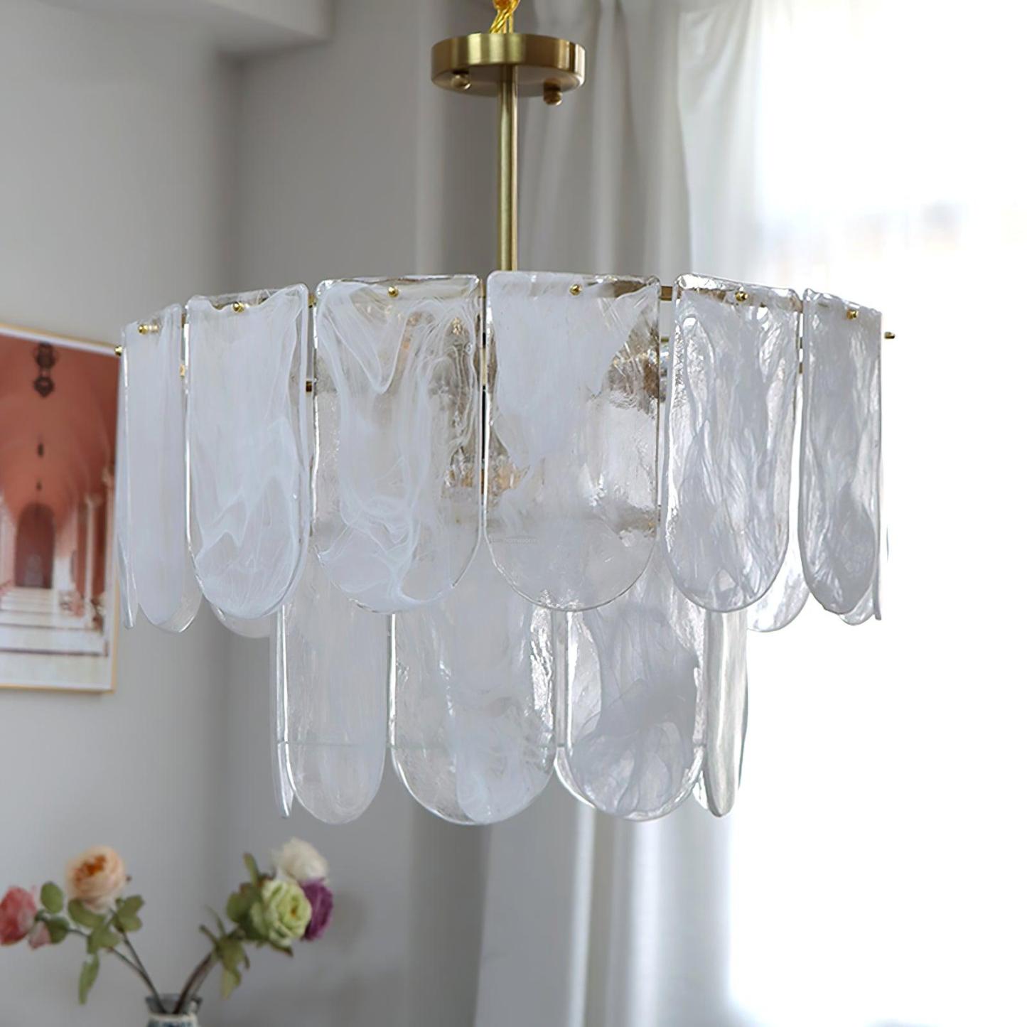 Traditional Classic Metal Glass Chandelier ∅ 15.7″-Sylvia Space