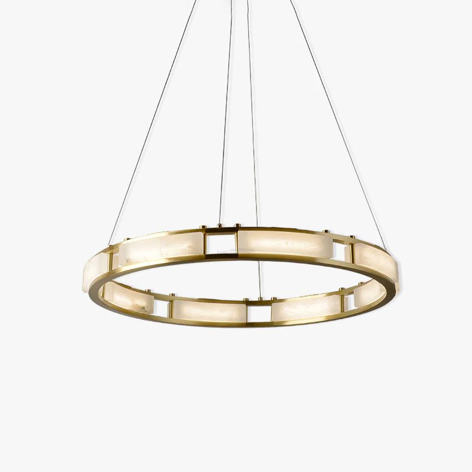 Qatar Alabaster Round Chandelier-Sylvia Space