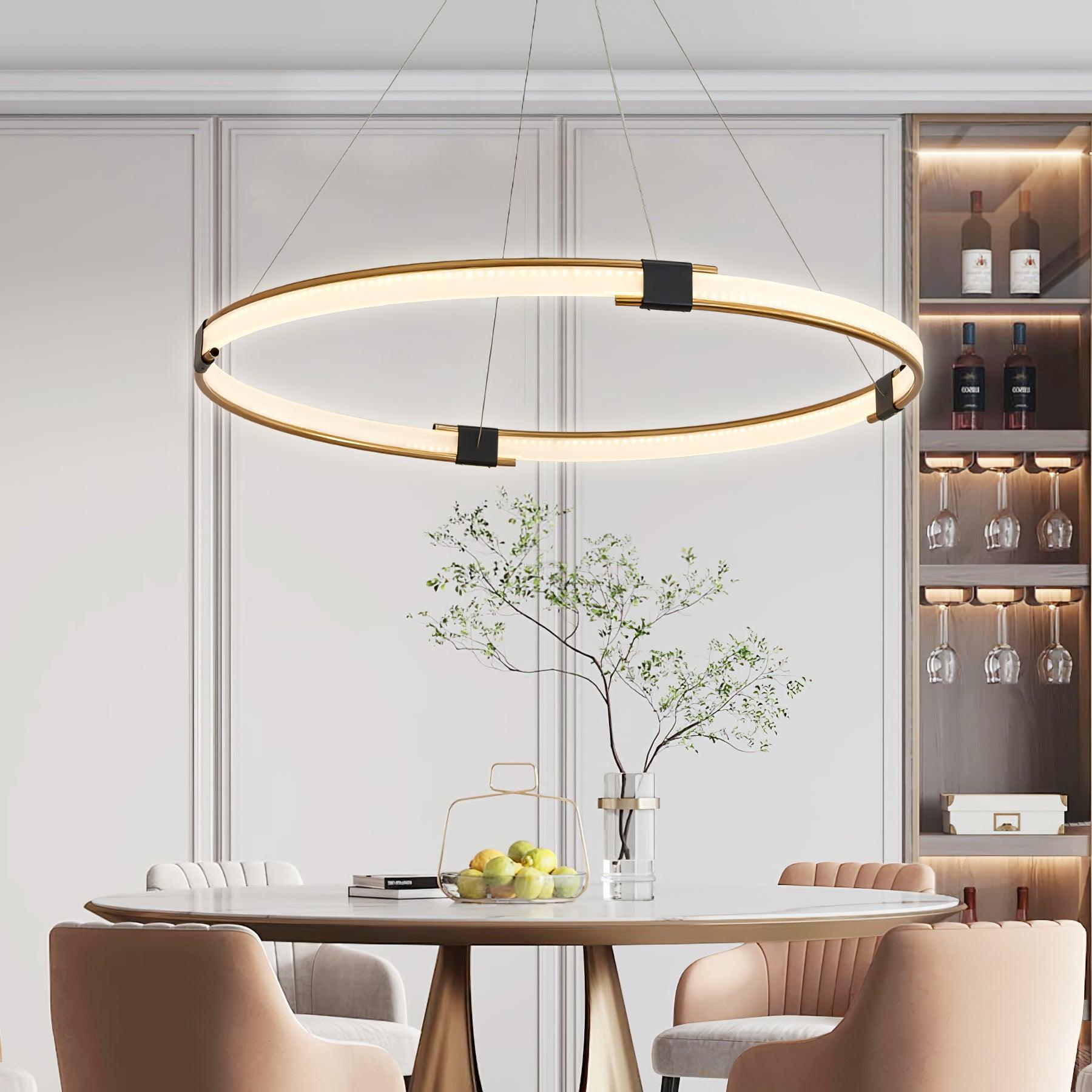 Gold Round Ring Chandelier-Sylvia Space