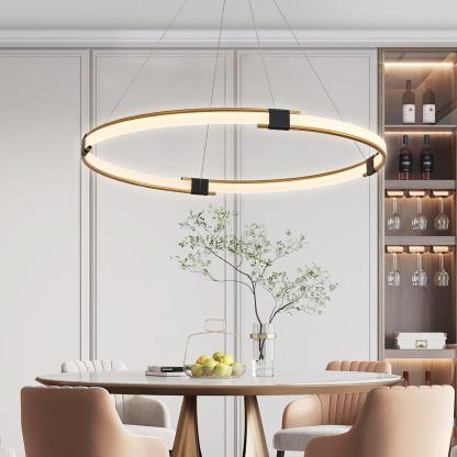 Gold Round Ring Chandelier-Sylvia Space