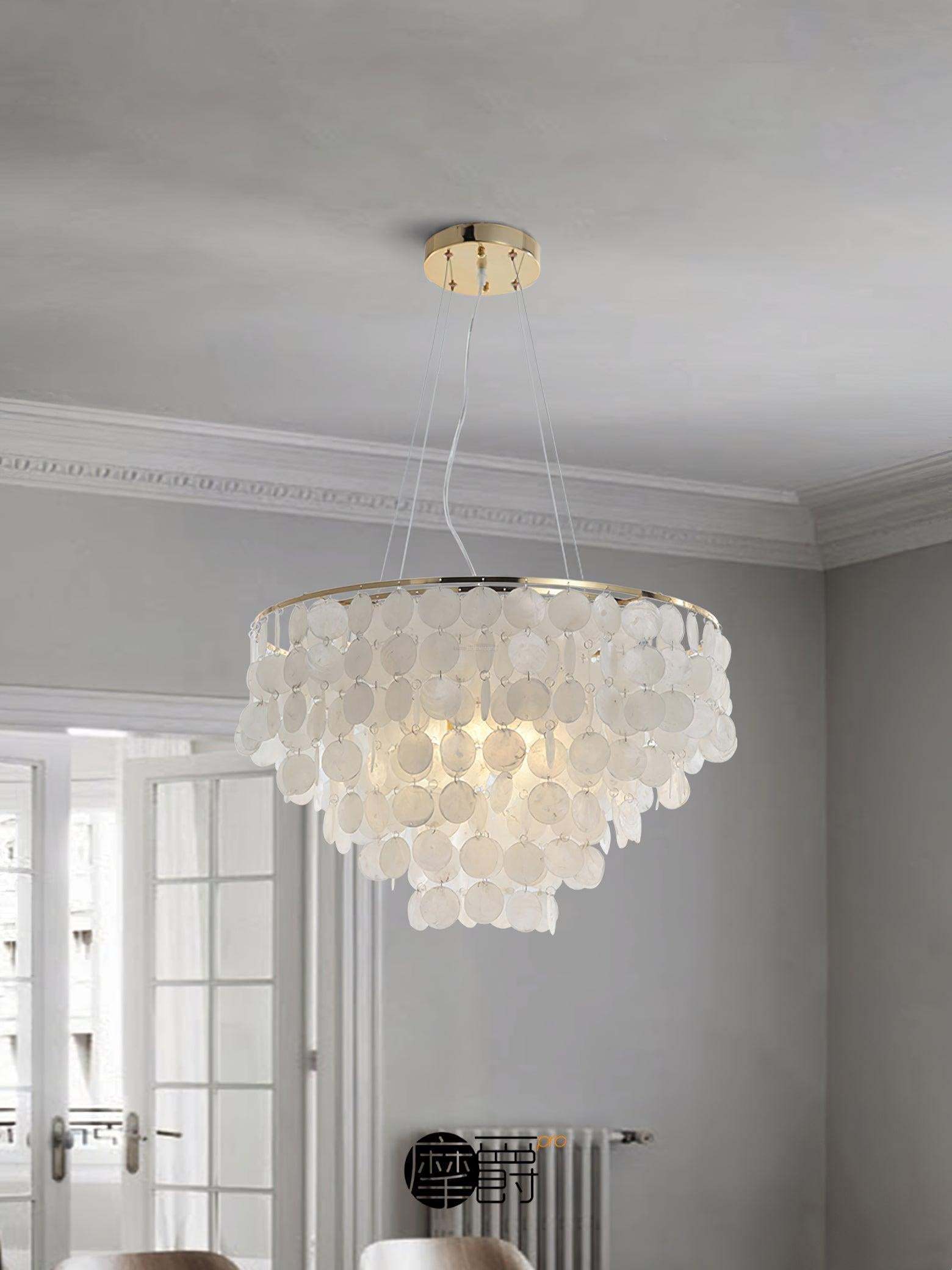 Shell Wind Chime Chandelier ∅ 19.7″-Sylvia Space