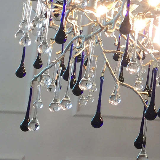Lydia Crystal Raindrop Branch Chandelier, Modern chandelier Living Room-Sylvia Space