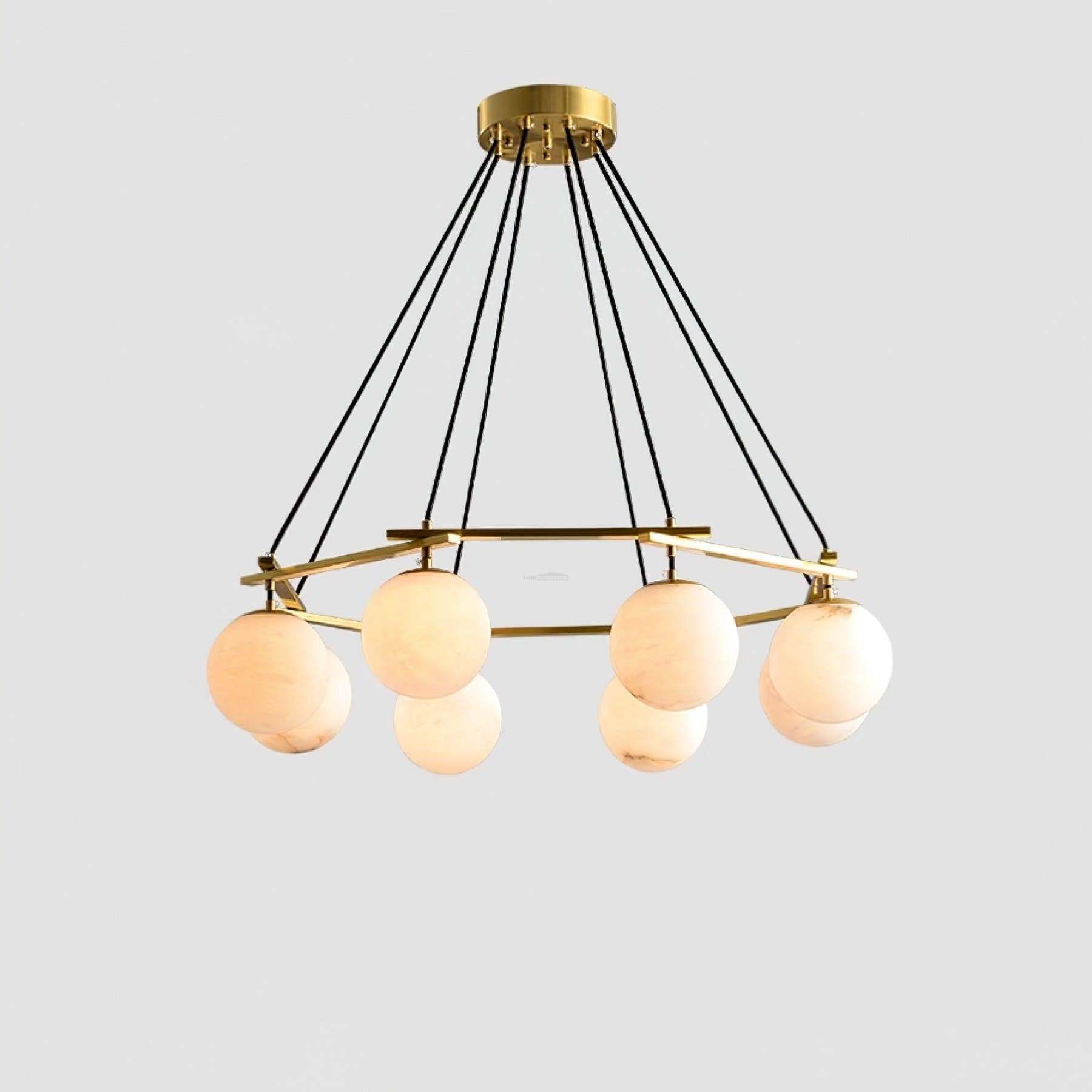 Miira Alabaster Chandelier with 3/6/8 heads-Sylvia Space