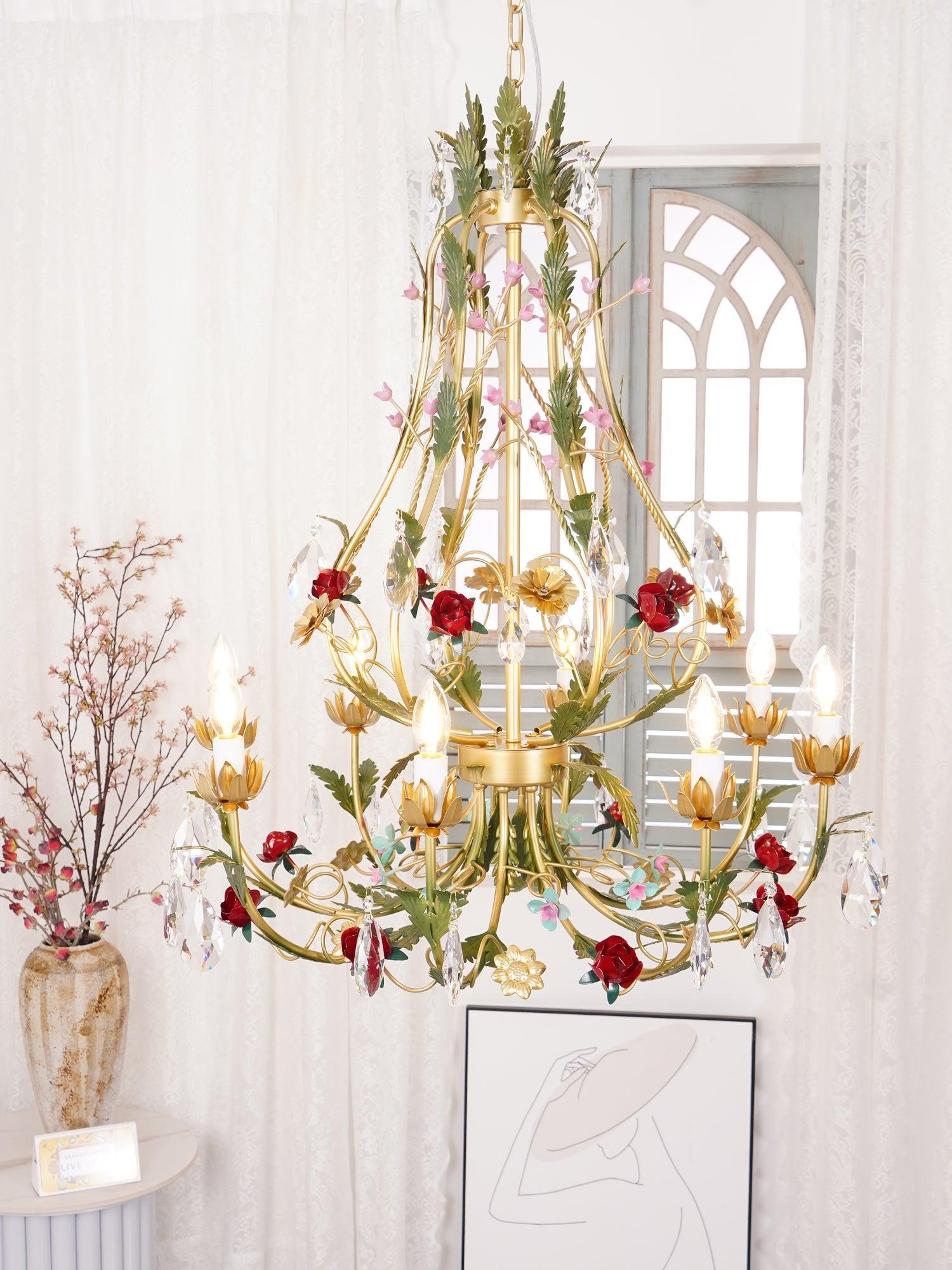 Rose Love Chandelier with 6/8 heads-Sylvia Space