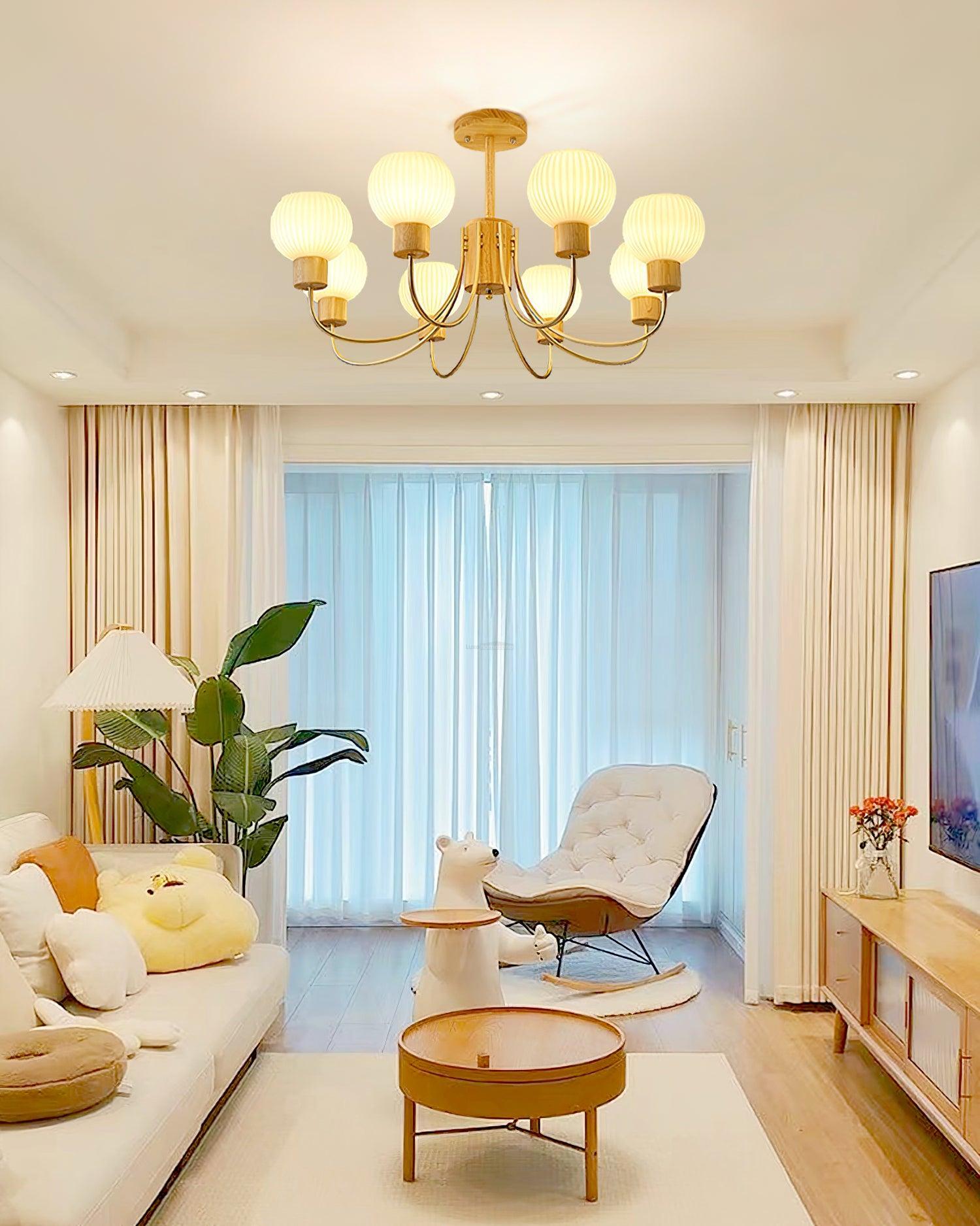 Donnelly Wooden Chandelier with6/8 heads-Sylvia Space