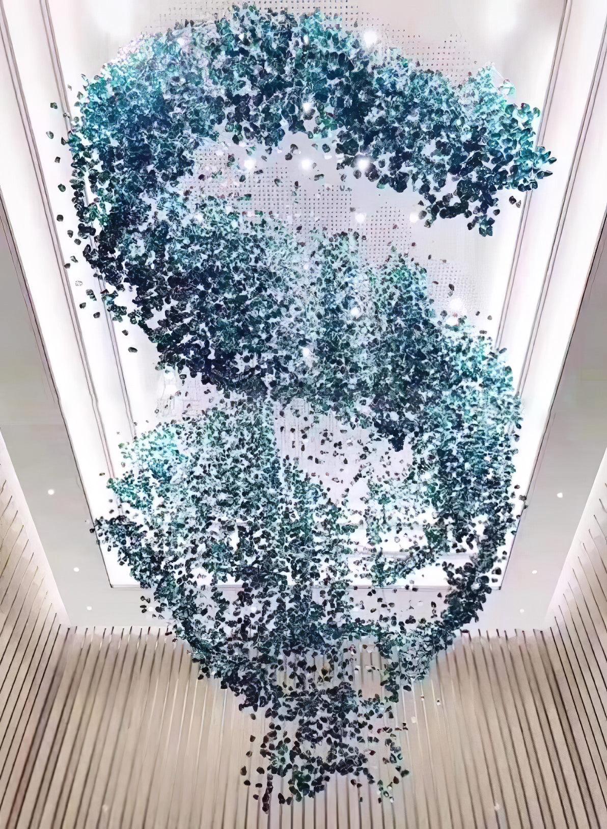 Multicolor Crystal Stone Round/Long canopy Chandelier-Sylvia Space