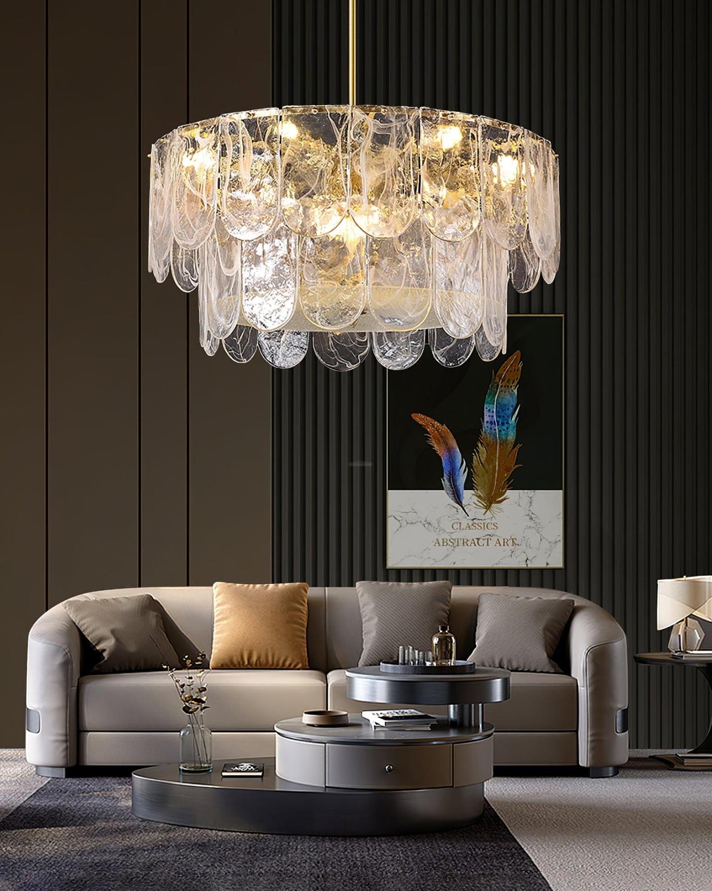 Traditional Classic Metal Glass Chandelier ∅ 15.7″-Sylvia Space
