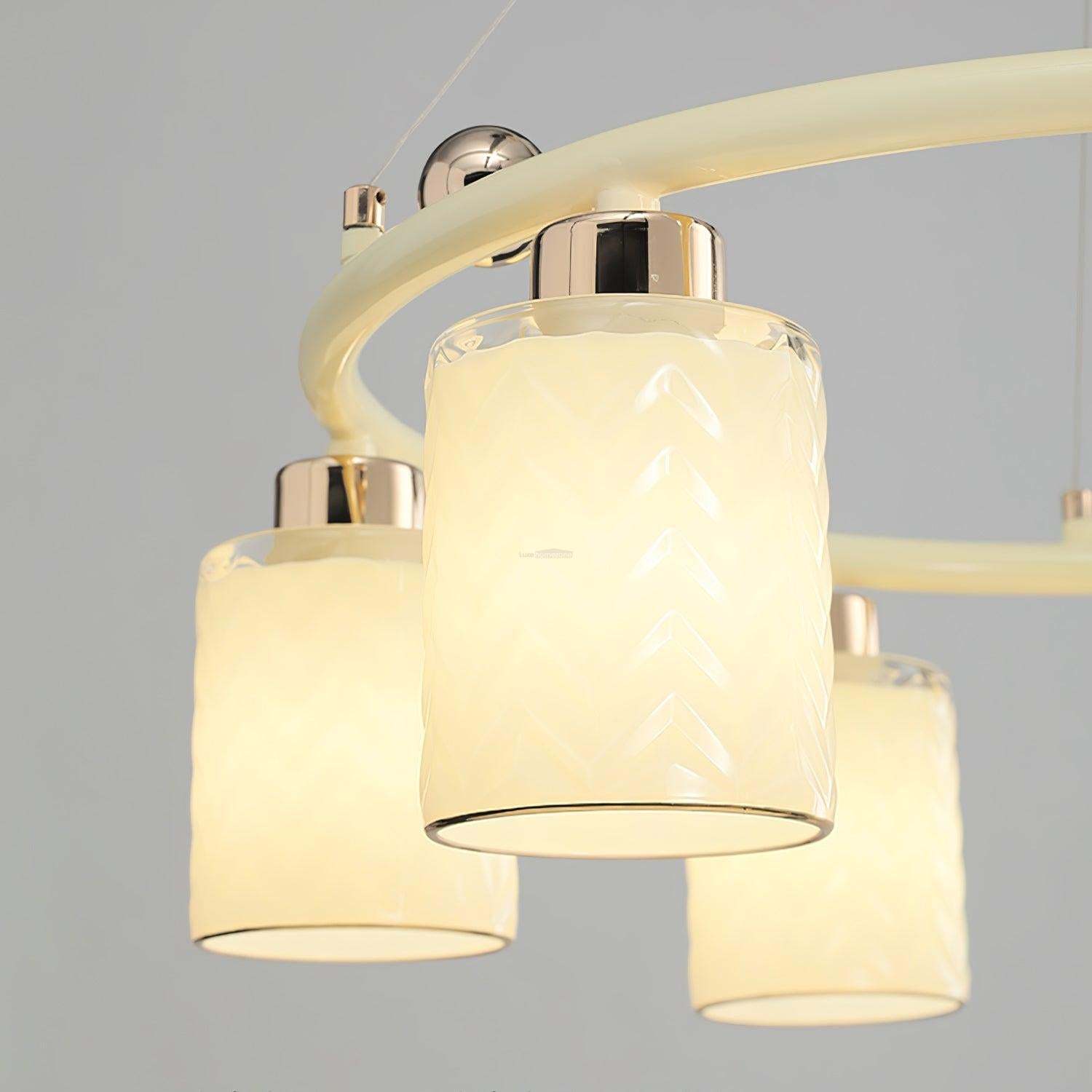 Round Glass Cup Chandelier-Sylvia Space