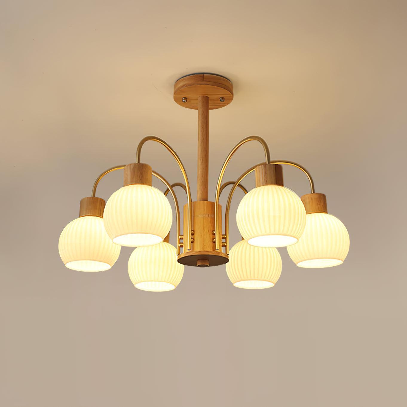 Donnelly Wooden Chandelier with6/8 heads-Sylvia Space