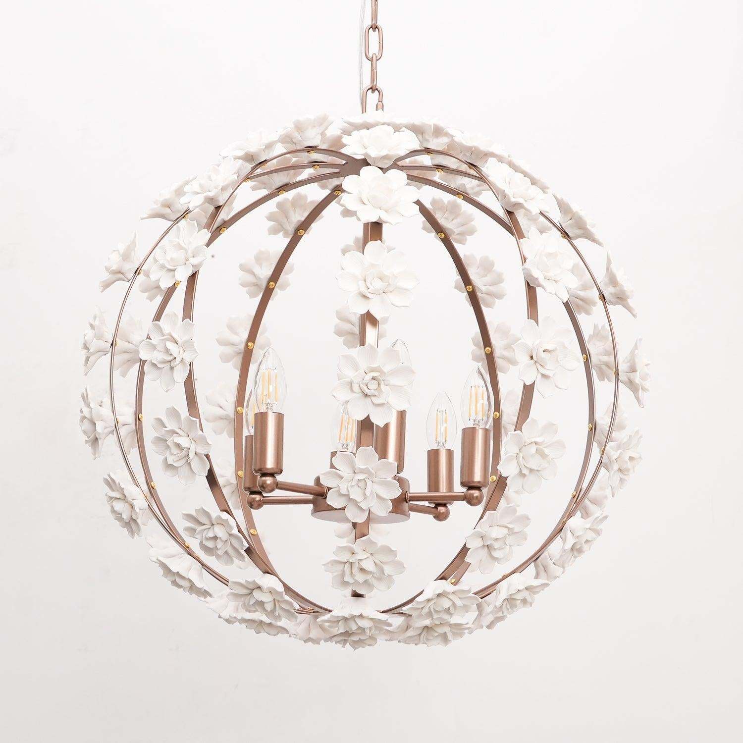 Bianca Floral Orb Globe Chandelier-Sylvia Space