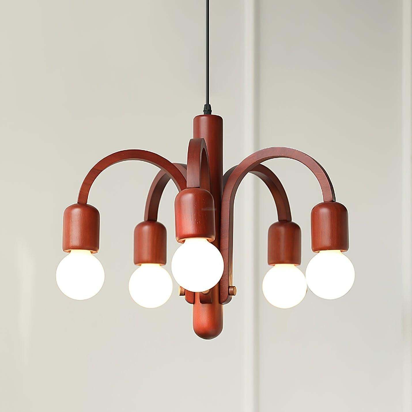 Candela Teak Chandelier Φ 19.6″-Sylvia Space