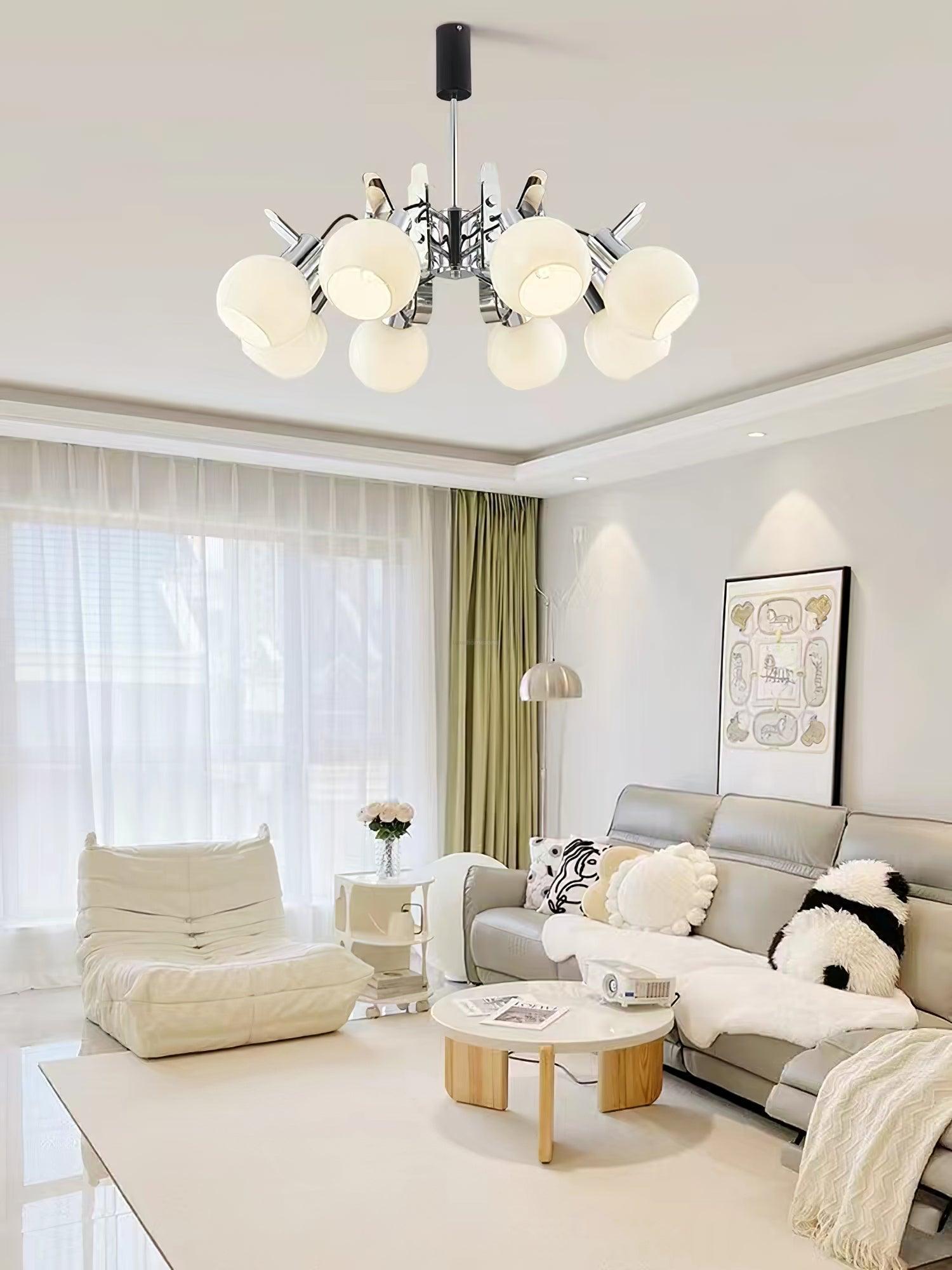 Geometrical Chrome Chandelier-Sylvia Space