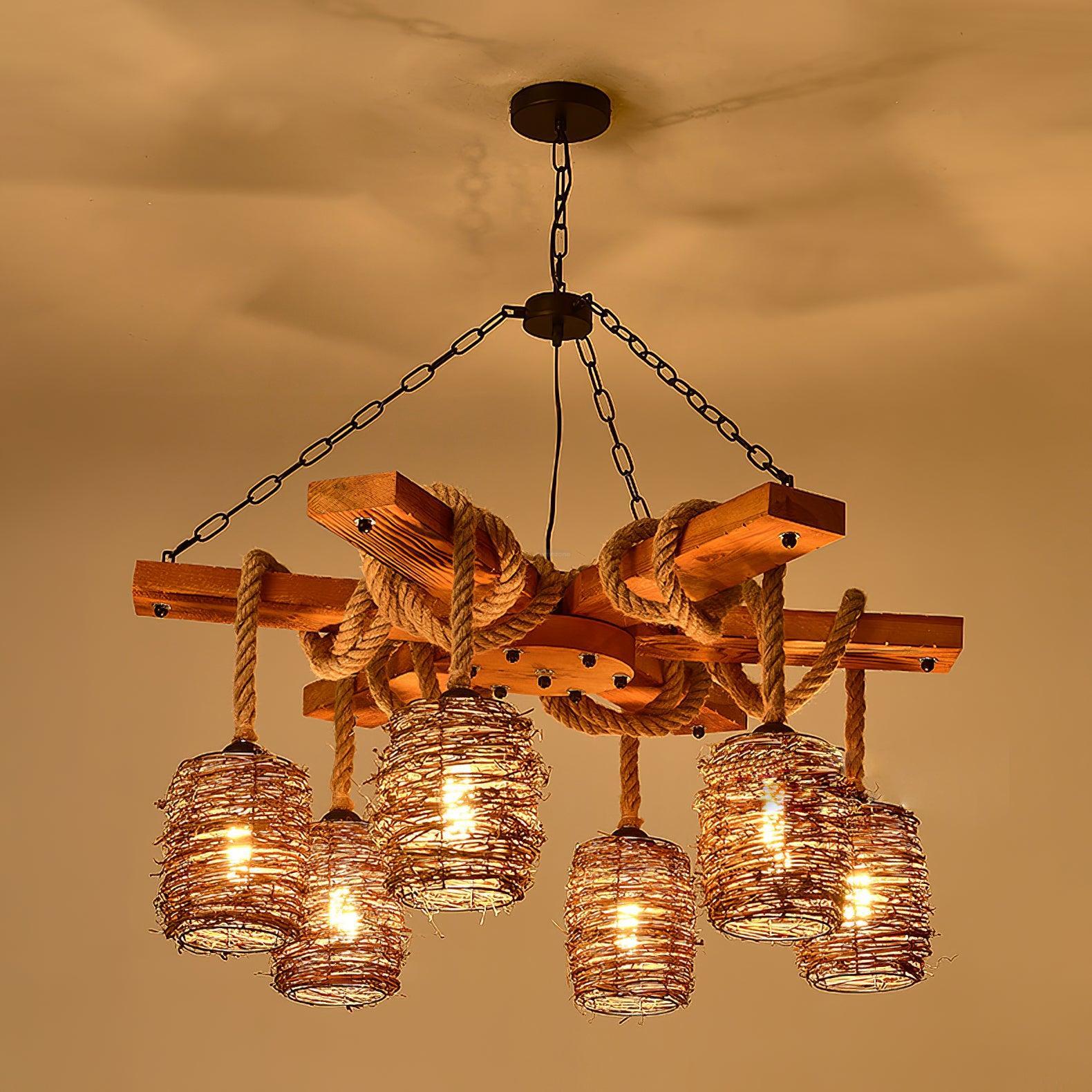 Vintage Farmhouse Chandelier with 3/6/8 heads-Sylvia Space