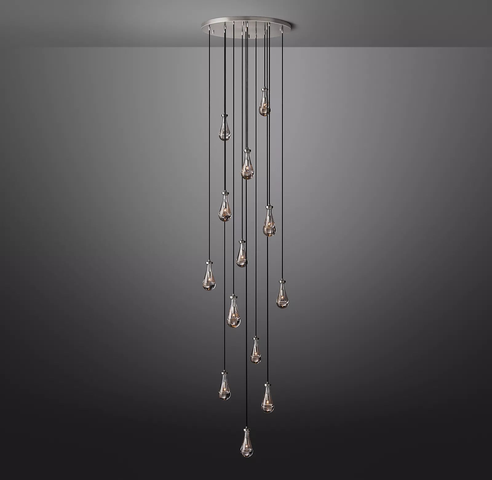 Raindrop Glass Round Chandelier 36"