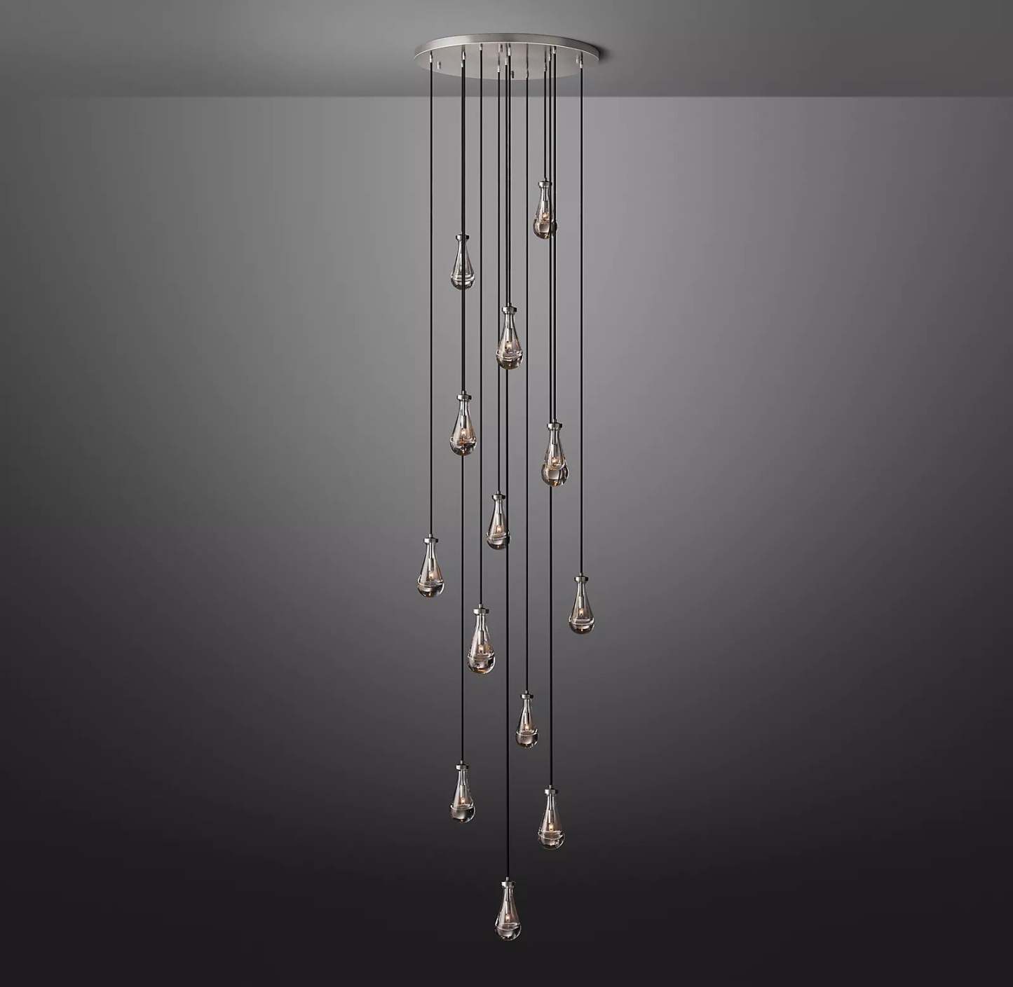 Raindrop Glass Round Chandelier 36"