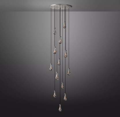 Raindrop Glass Round Chandelier 36"