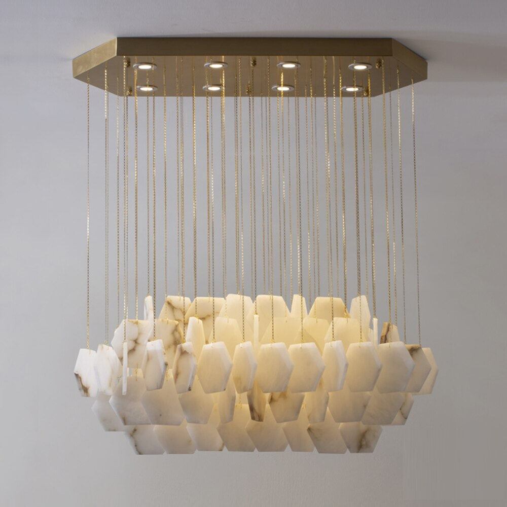Natural Marble Modern Chandelier-Sylvia Space