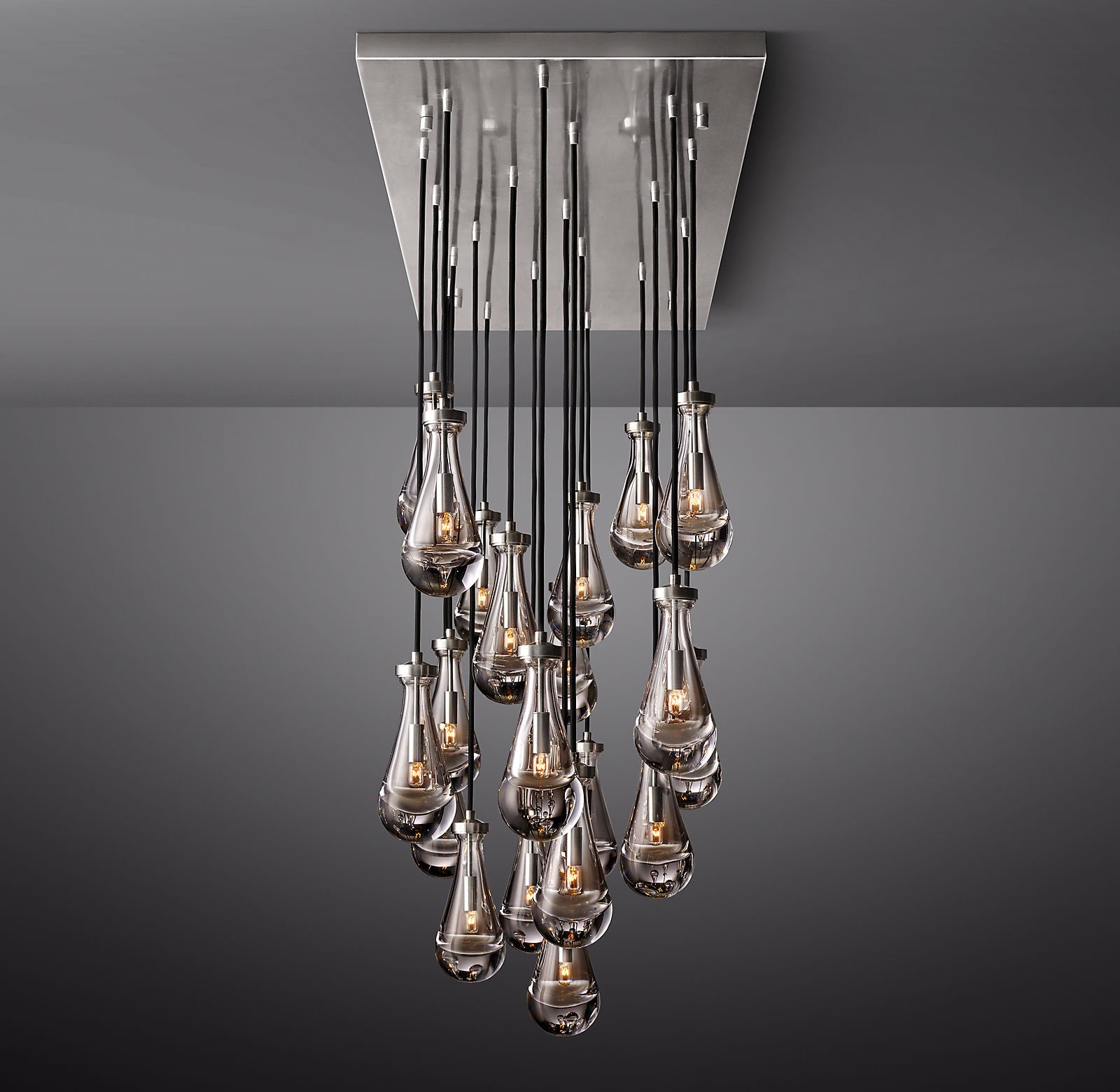 Raindrop Glass Linear Chandelier 72"
