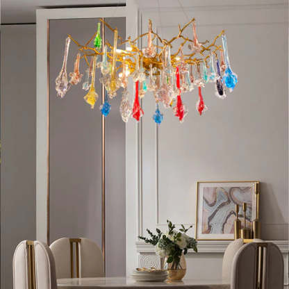 Scott Crystal Branch Colorful Chandelier, Upscale Chandelier Lighting-Sylvia Space