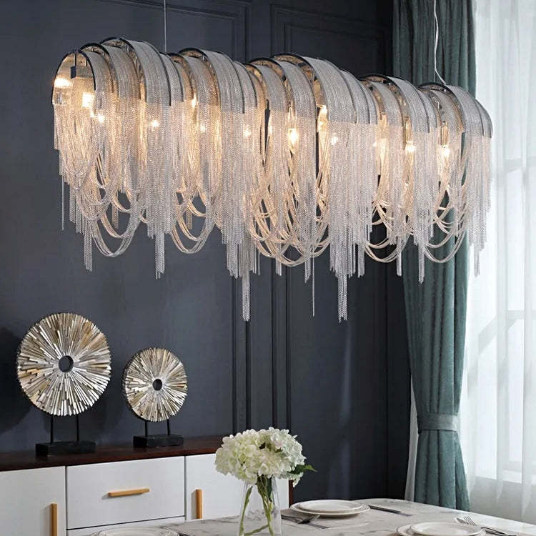 Cadena Chain Tassel Modern Chandelier-Sylvia Space