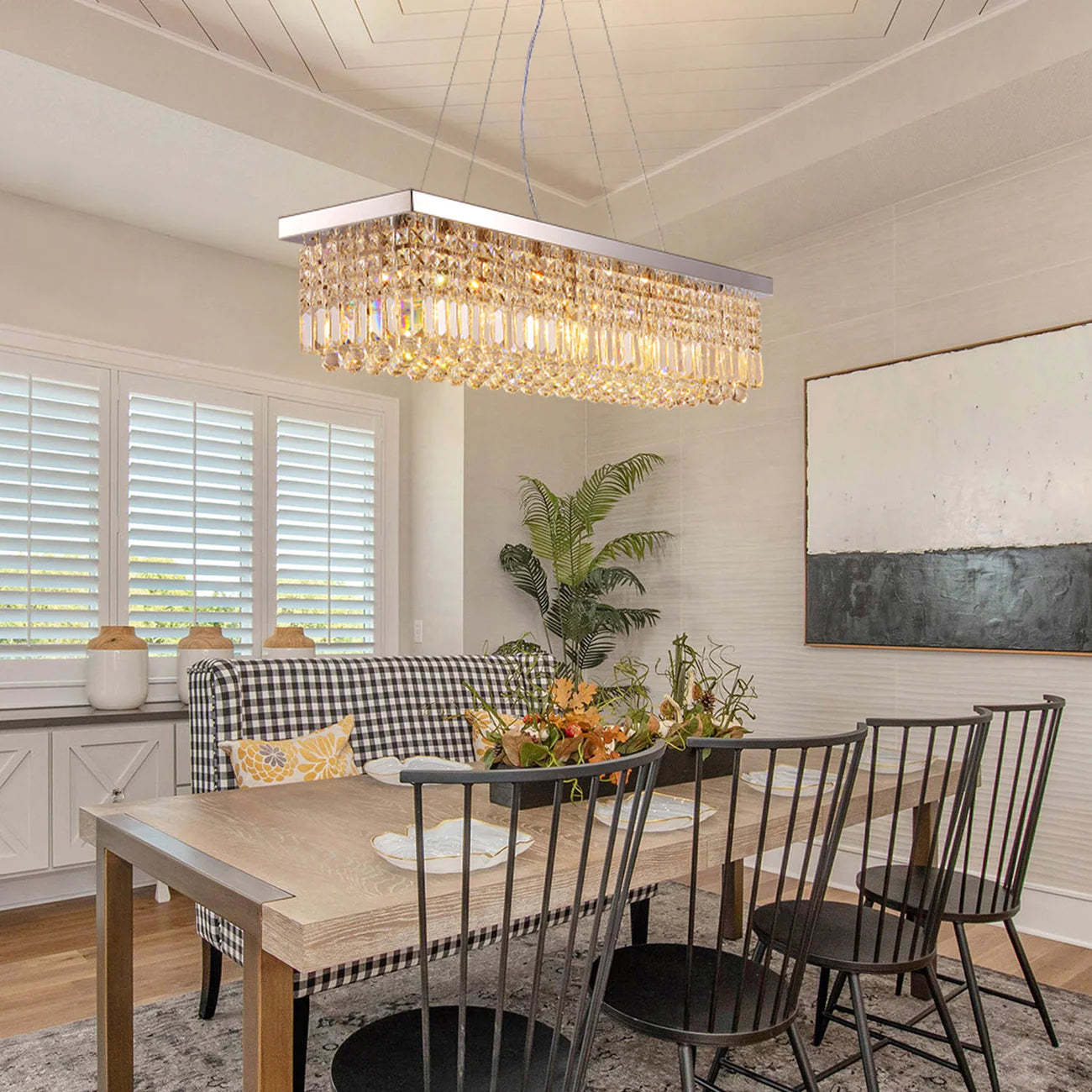 47" Crystal Dining Room Chandelier-Sylvia Space