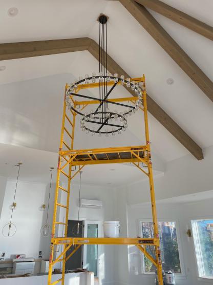 Arcardes Led Round Two-Tier Chandelier For Crystal Cup 60"