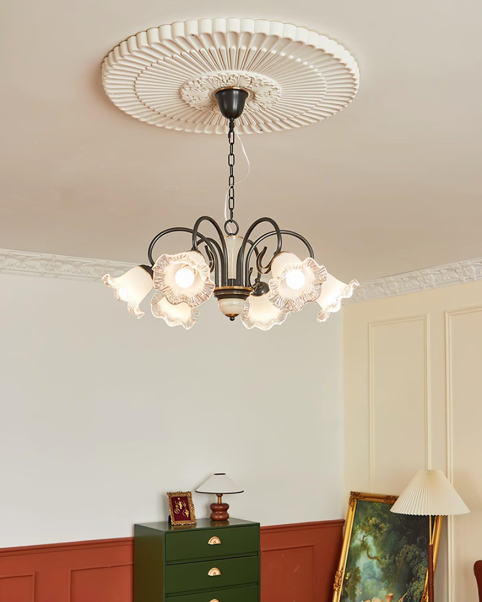 Luce Black Chandelier with 3/6/8 heads-Sylvia Space