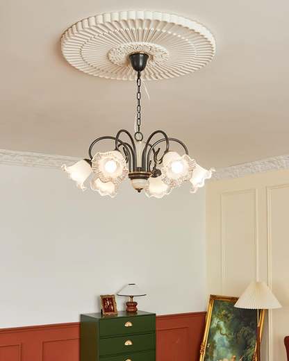 Luce Black Chandelier with 3/6/8 heads-Sylvia Space