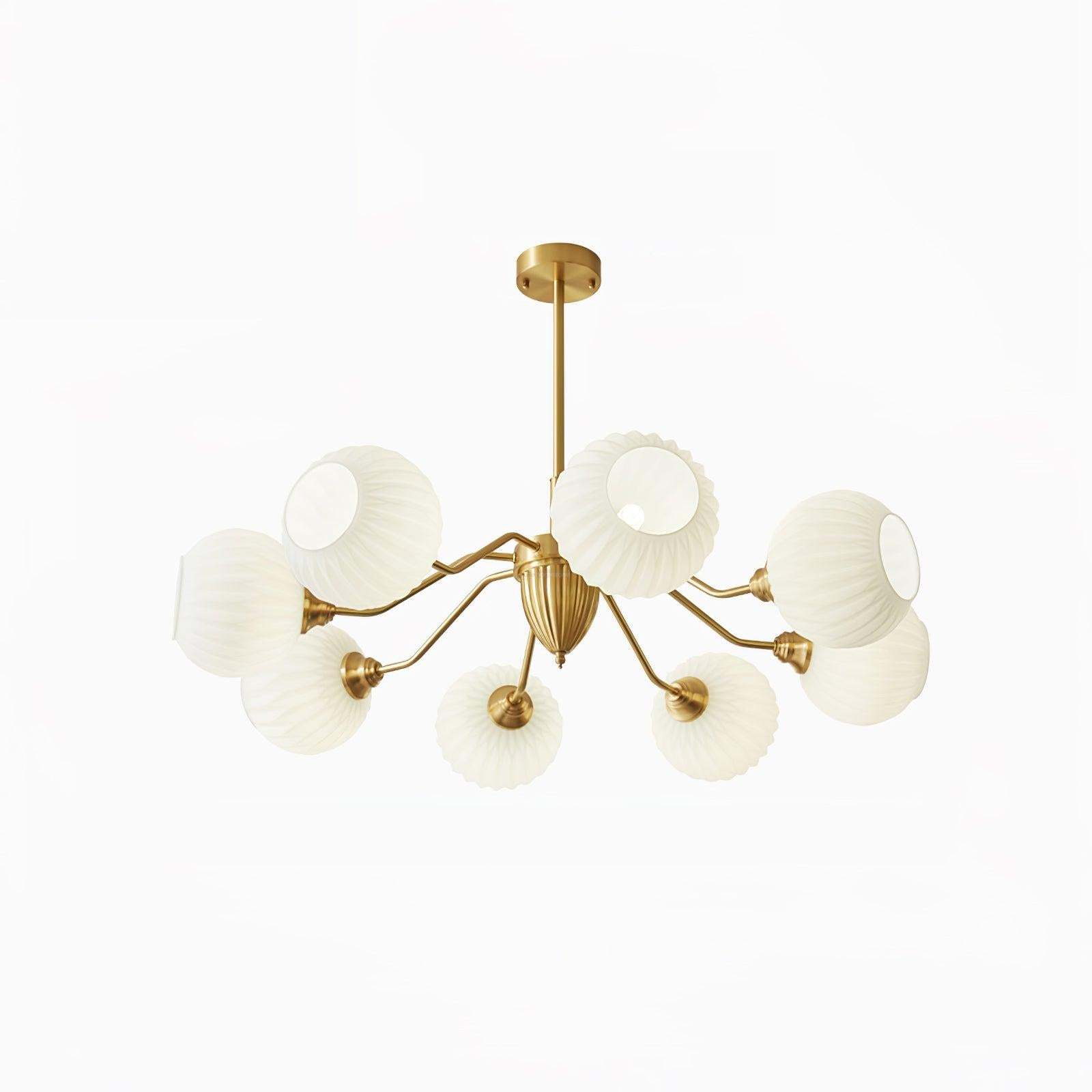 Ribbed Glass Ball Chandelier ∅ 31.5″-Sylvia Space