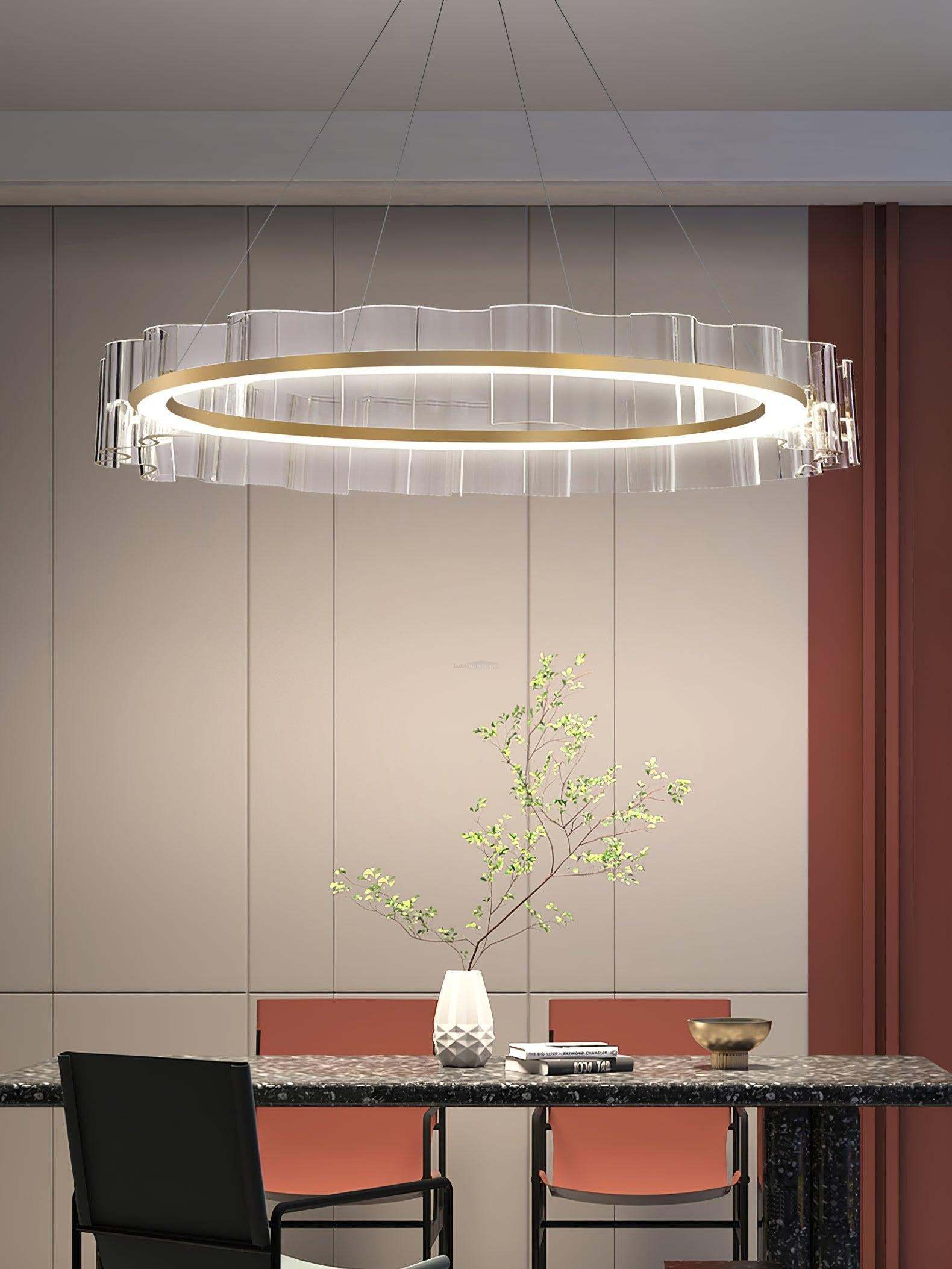 Water Wave Glass Chandelier ∅ 23.6″-Sylvia Space