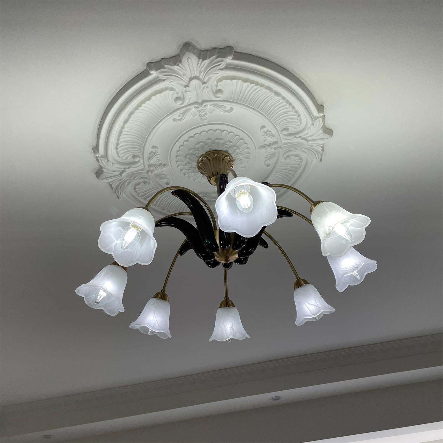 Brass Pastoral Flower Chandelier with 6/8/10 heads-Sylvia Space