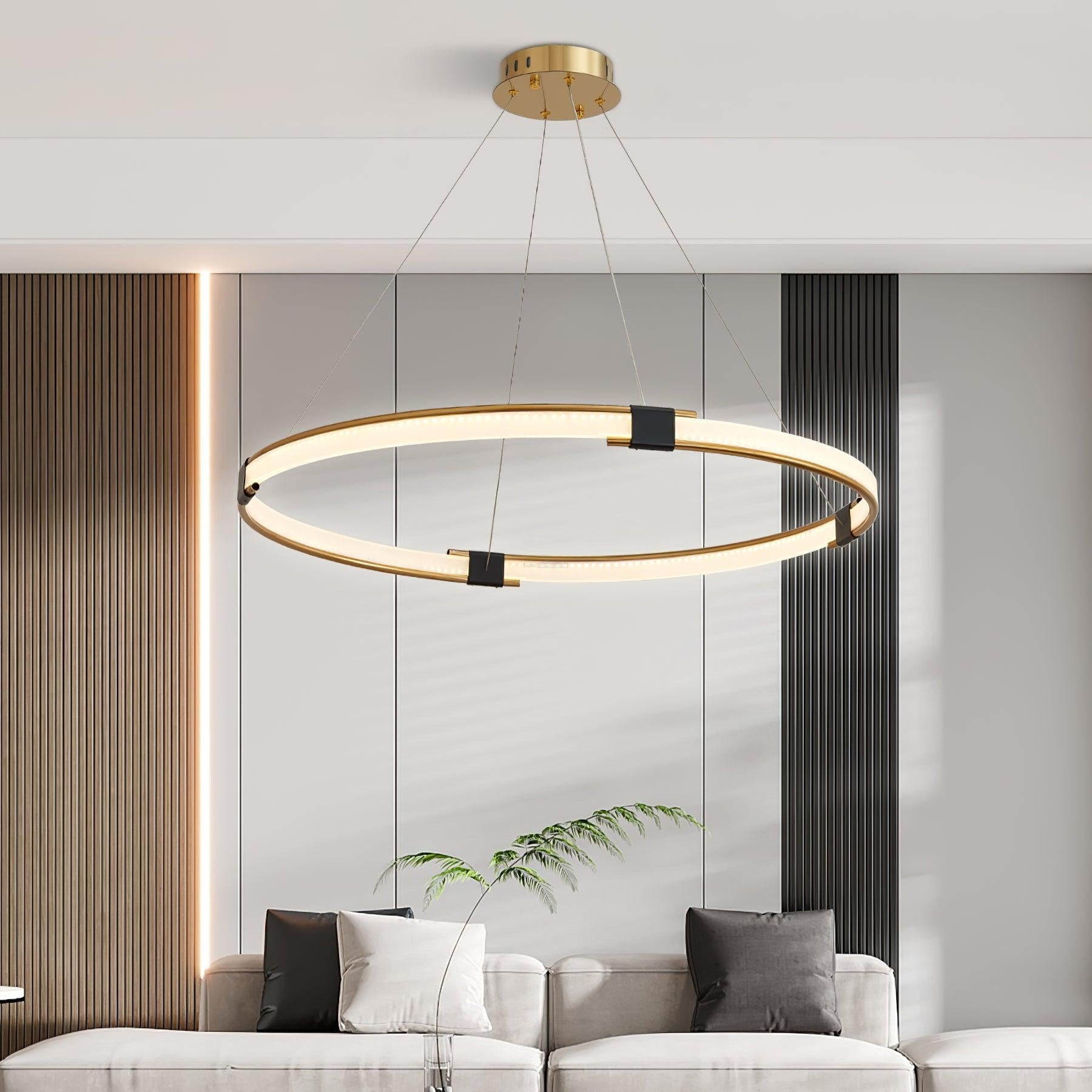 Gold Round Ring Chandelier-Sylvia Space