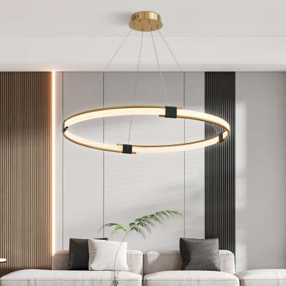Gold Round Ring Chandelier-Sylvia Space