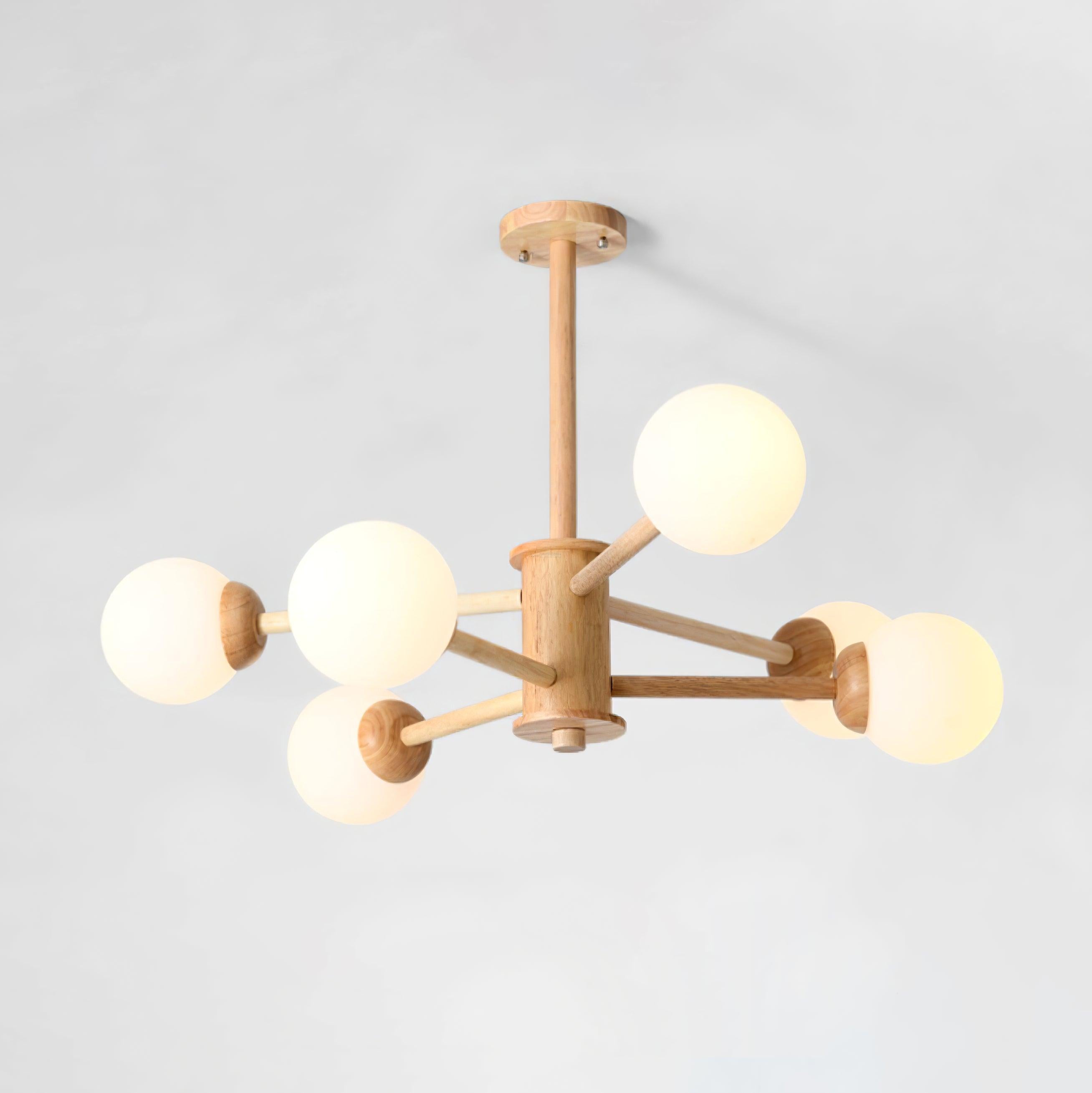 Kozan Wooden Chandelier with 6/8/10/12 heads-Sylvia Space
