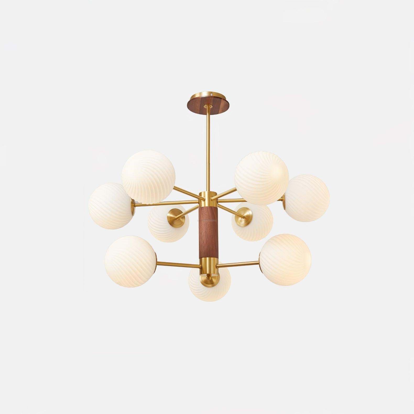 Ribbed Babble Glass Chandelier with 6/9 heads-Sylvia Space