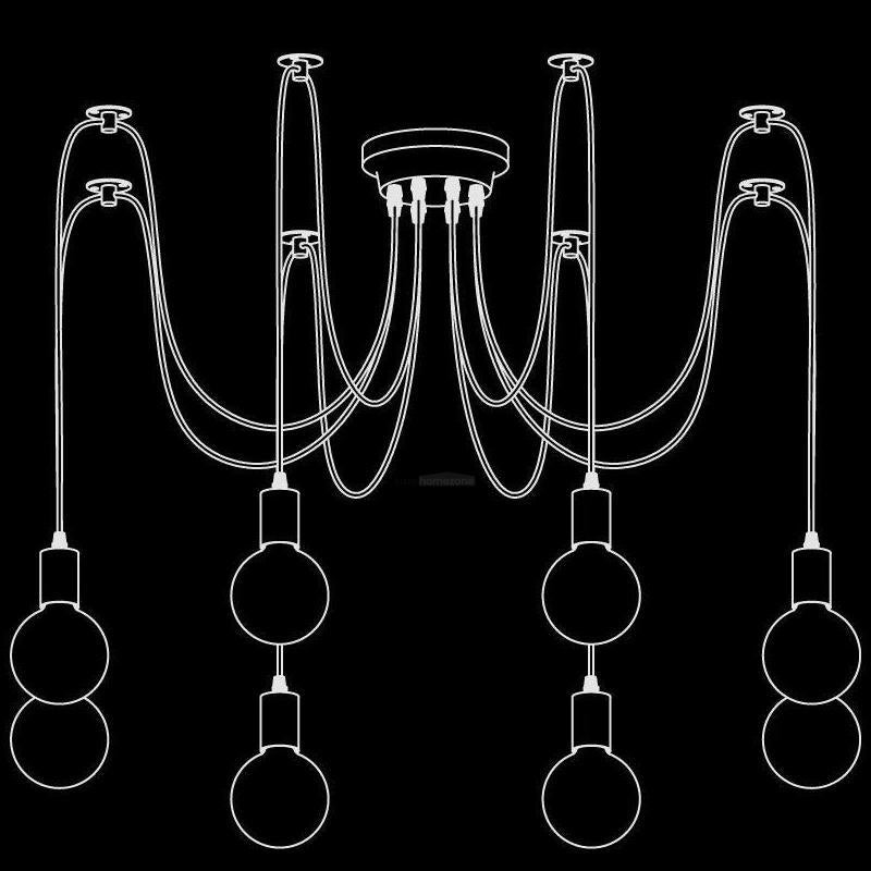 Spider Ceiling Chandelier with 5/8/10/12/15 heads-Sylvia Space