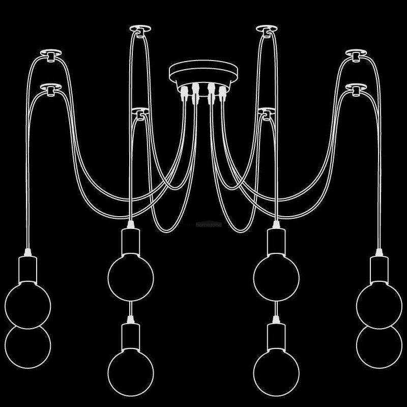 Spider Ceiling Chandelier with 5/8/10/12/15 heads-Sylvia Space