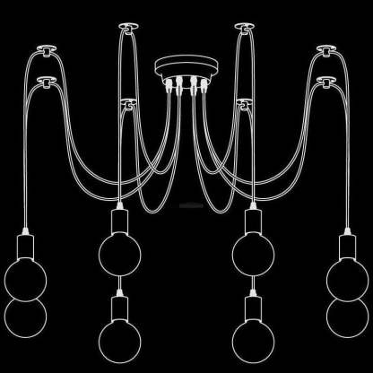 Spider Ceiling Chandelier with 5/8/10/12/15 heads-Sylvia Space